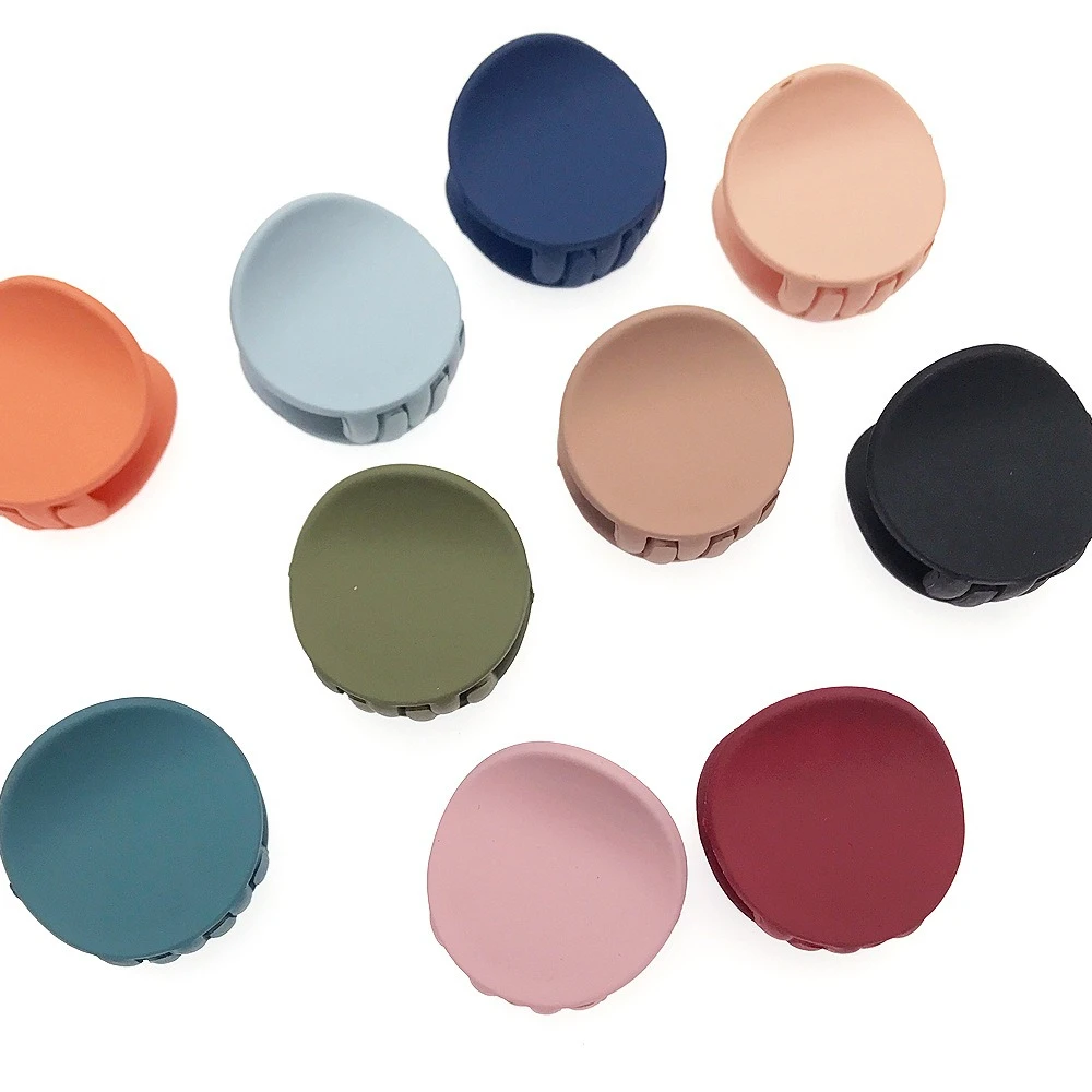 Модные женские матовые заколки для волос однотонные милые геометрические