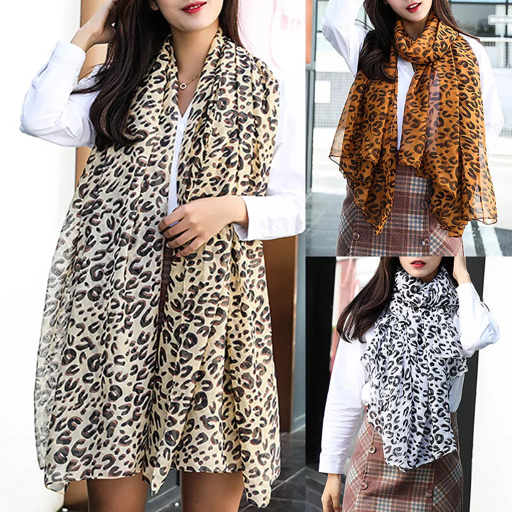 

Fashion Leopard Print Women's Chiffon Scarves 2020 Long Wrap And Shawls For Ladies And Female Luxury Design Bufanda Hombre