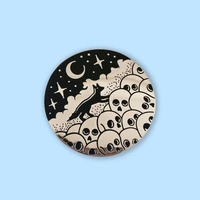 under the moonlight skeleton heap hard enamel pin unique terror gothic style medal brooch fashion punk backpack jewelry gift