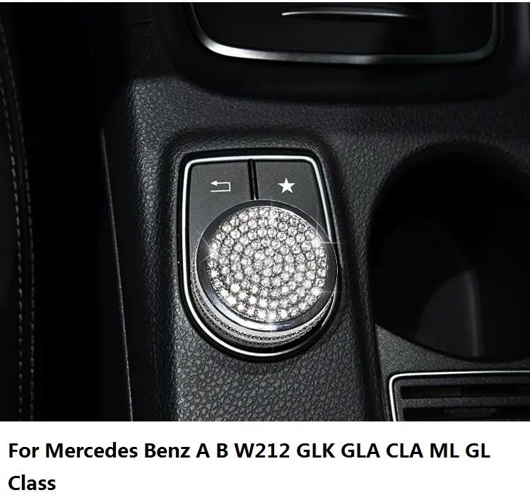 

Rhinestone Car Center Console Sticker Multimedia Button Decoration Film for Mercedes Benz C E GLA CLA GLK ML GLE