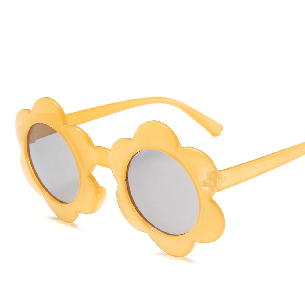 

Summer Jelly Color Transparent Sunglasses Children Girls Round Flower Shape Kid Sun Glasses Baby Small Frame Personality Glasses