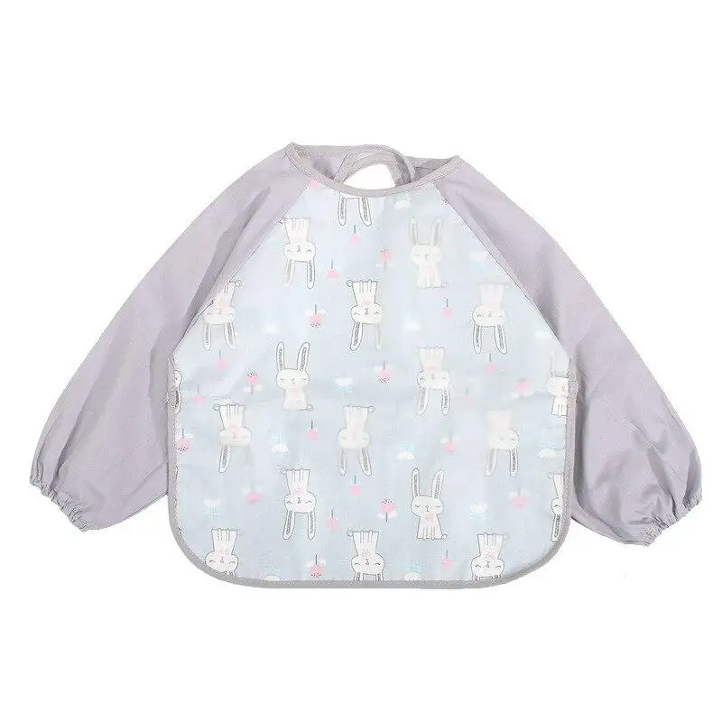 

Cotton Baby Bibs Waterproof Kid Eating Clothing Children's Long Sleeves Feeding Smock Baby Apron Bandana Bebes Self Feeding Bibs