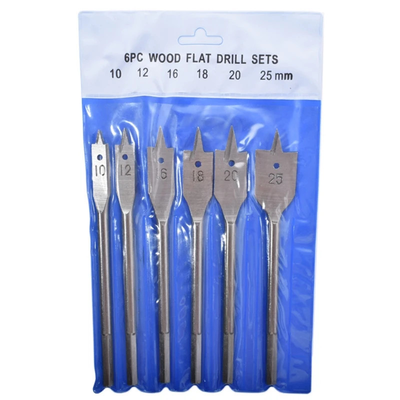 

6 Pieces Titanium Coating Hex Shank Spade Bits 10-25mm for DIY Projects Household Maintenance Corrosion Resistance