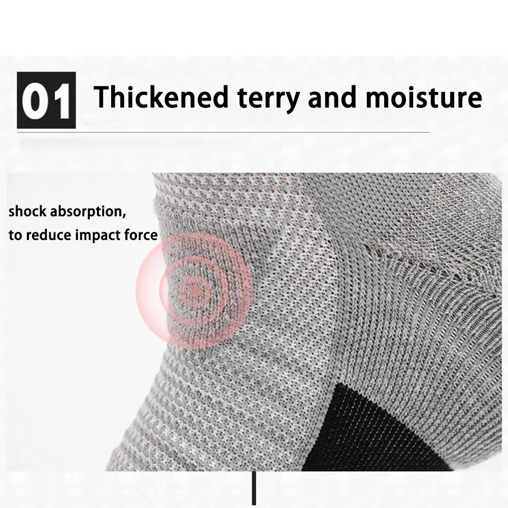 New Men Sports Cotton Socks Running Socks Sweat Absorption Breathable Anti Skid Running Black/white/grey Thickened