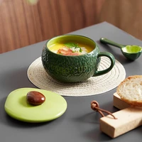 avocado green breakfast oatmeal cup female cute microwave steamed egg milk coffee cup high value ceramic afternoon tea cup