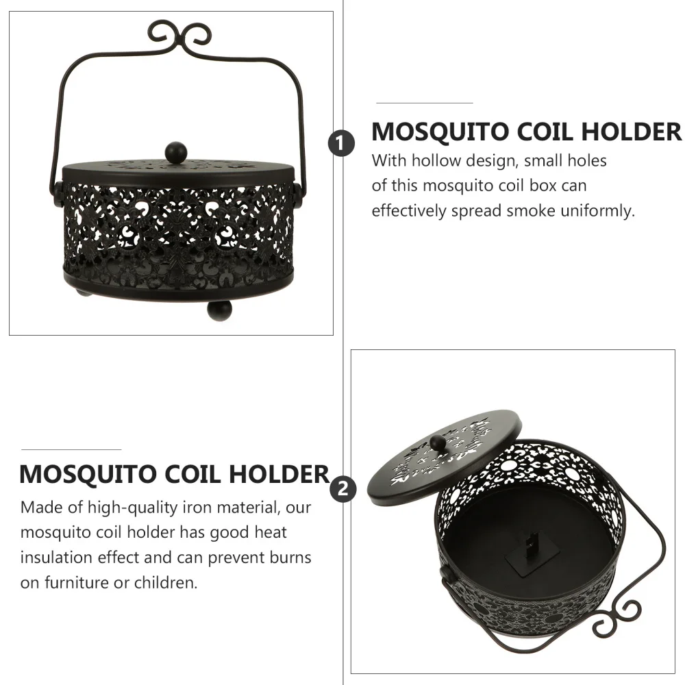 

1pc Creative Iron Art Mosquito Coil Holder Exquisite Mosquito Coil Incense Tray