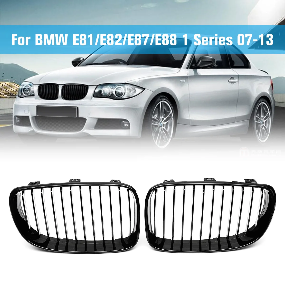 Передняя решетка радиатора BMW 1 серии E81 E82 E87 E88 2007 2008 2009 2010 2011 2012 2013|kidney grill|grill for