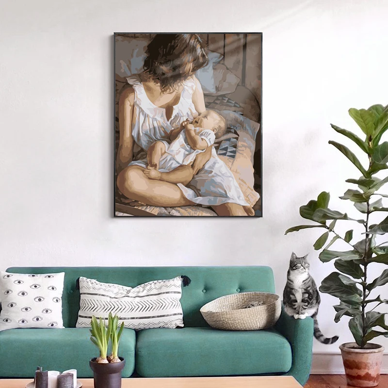 VA-0618 DIY картина маслом по номерам женская любовь Настенная домашний декор 40x50 см