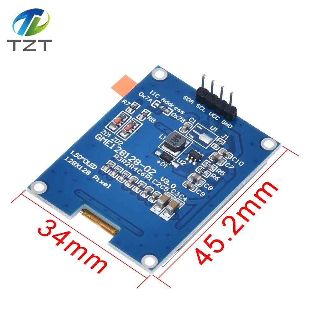 Новый экран OLED 1 5 дюйма 128x128 высококачественный продукт для Raspberry Pi STM32 Arduino |