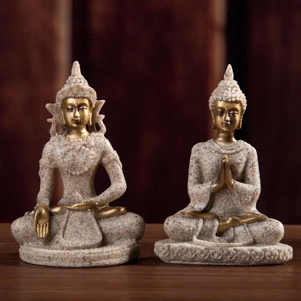 Статуя Будды из песчаника статуэтка ручной работы украшение сделай сам декор для