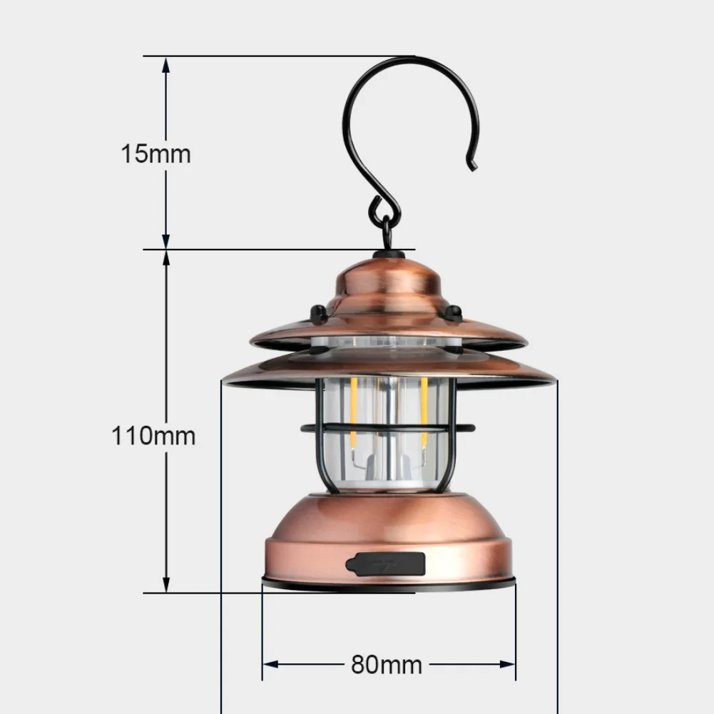 

Mini Hanging Usb Outdoor Camping Light Lightweight Waterproof Vintage Lantern With 2 Lighting Modes For Garden Patio Hand-Held