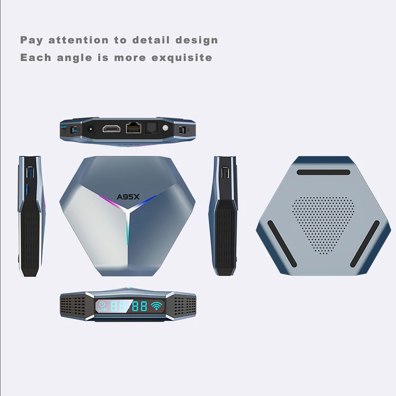 A95X F4 Смарт ТВ Box Android 10 Amlogic S905X4 коробка 4K YouTube 4 Гб Оперативная память 32GB 64GB 128GB
