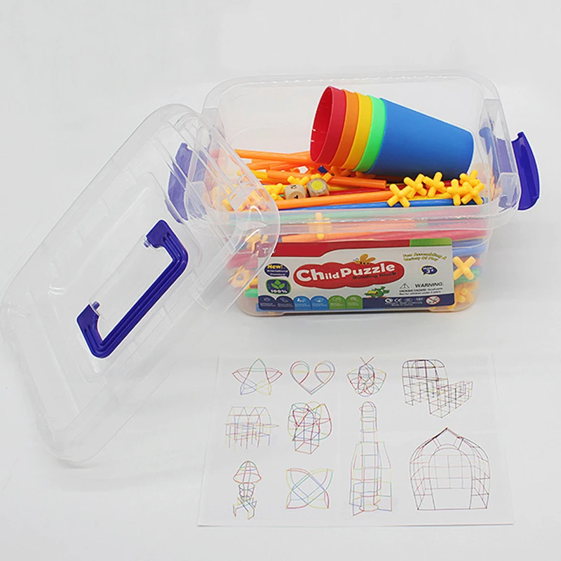 Радужные сенсорные игрушки соломенные строительные блоки подборка сортировка