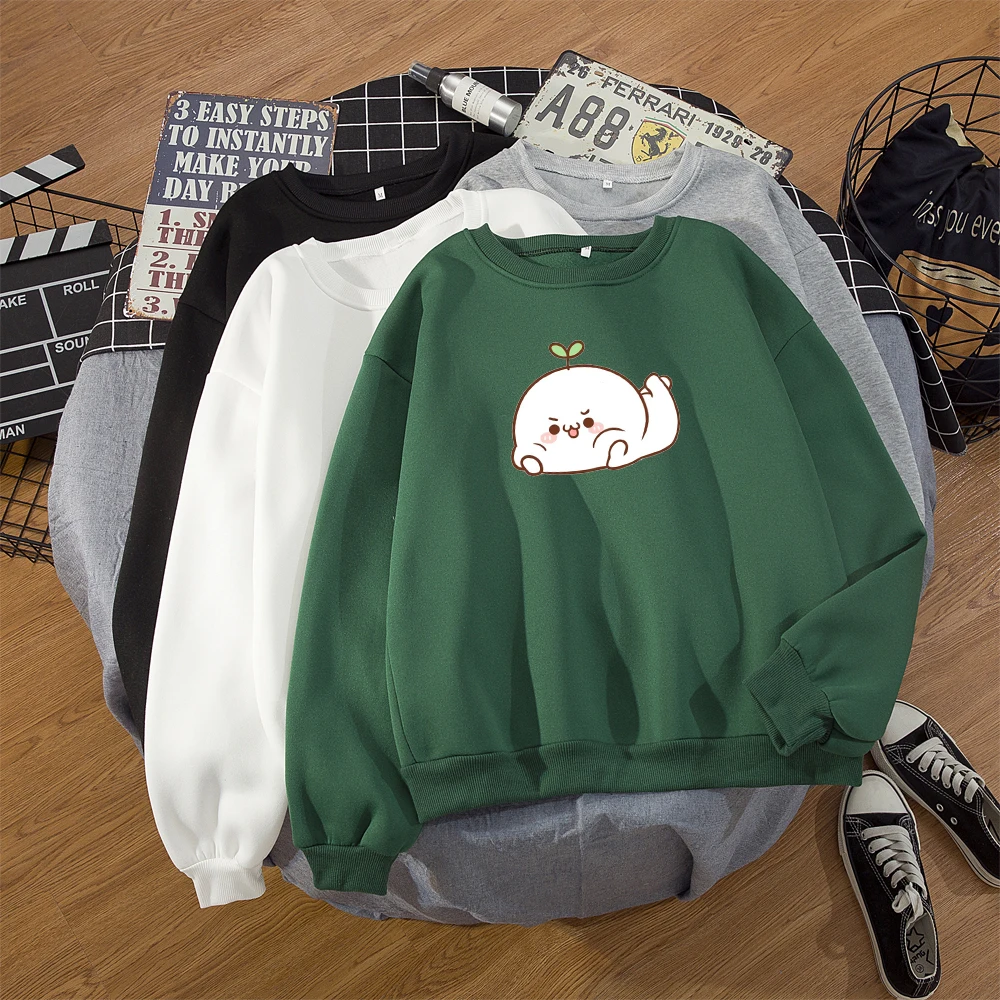 

Harajuku Women Sweatshirt Kawaii Cartoon Printing Loose Crewneck Pullover Korean Oversized Hoodie 90s Fashion Graphic Coat Tops