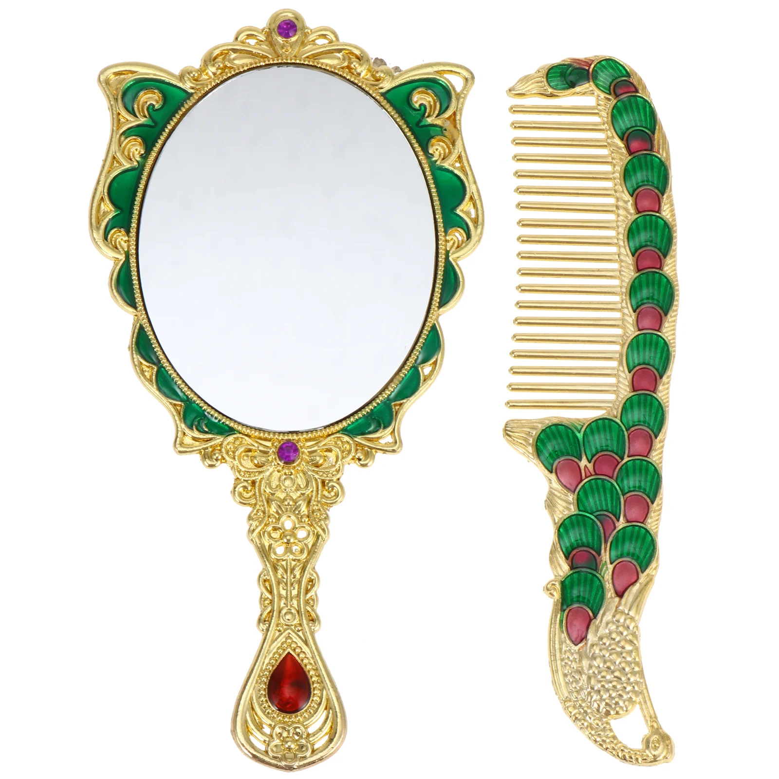 

Mirror Combvintage Hair Travelmakeup Vanity Outdoorhand Purse Russian Gift Trip Compact Retro Pocket