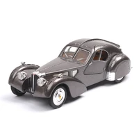 128 bugatti type 57sc diecast metal vintage car model atlantic pull back toy with sound light classic car toys free shipping