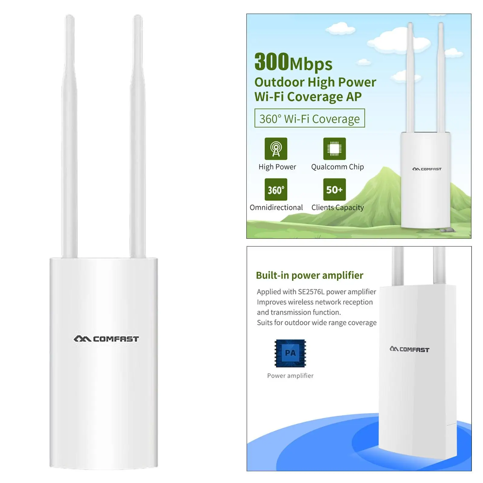 1200Mbps Dual Band 5G High Power Outdoor AP Omnidirectional Coverage Access Point Wifi Base Station Antenna AP
