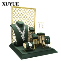 jewelry jewelry display stand jewelry props factory direct sales of high end metal window display set necklace display stand