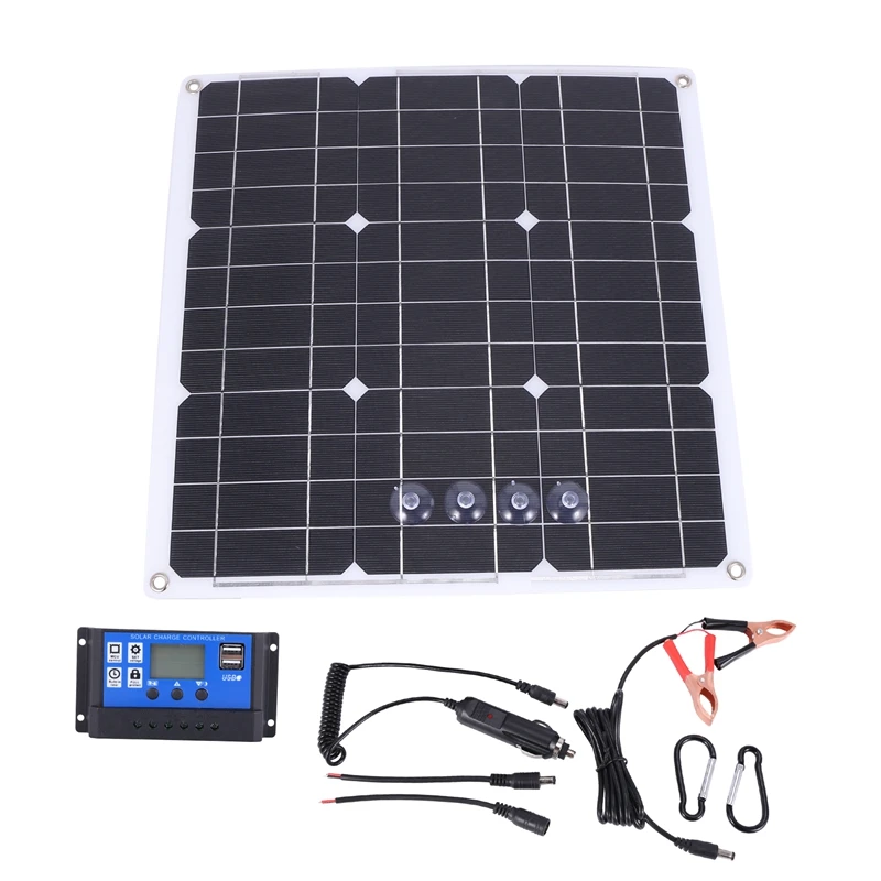 

New 200 Watt 200W Solar Panel Kit with LCD Solar Controller 12V RV Boat Off Grid