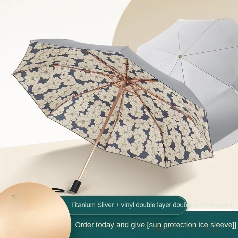 Женский двухслойный зонт в стиле ретро складной виниловый солнцезащитный Зонт с