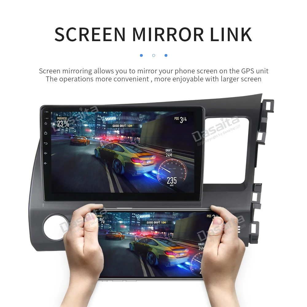 Автомобильный мультимедийный плеер экран 10 2 дюйма IPS Android 9 0 для Honda Civic 2006 2007 2008 2009