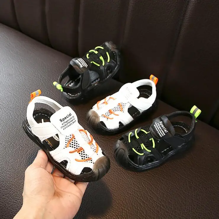 Новые летние детские сандалии унисекс брендовые с открытым носком для маленьких