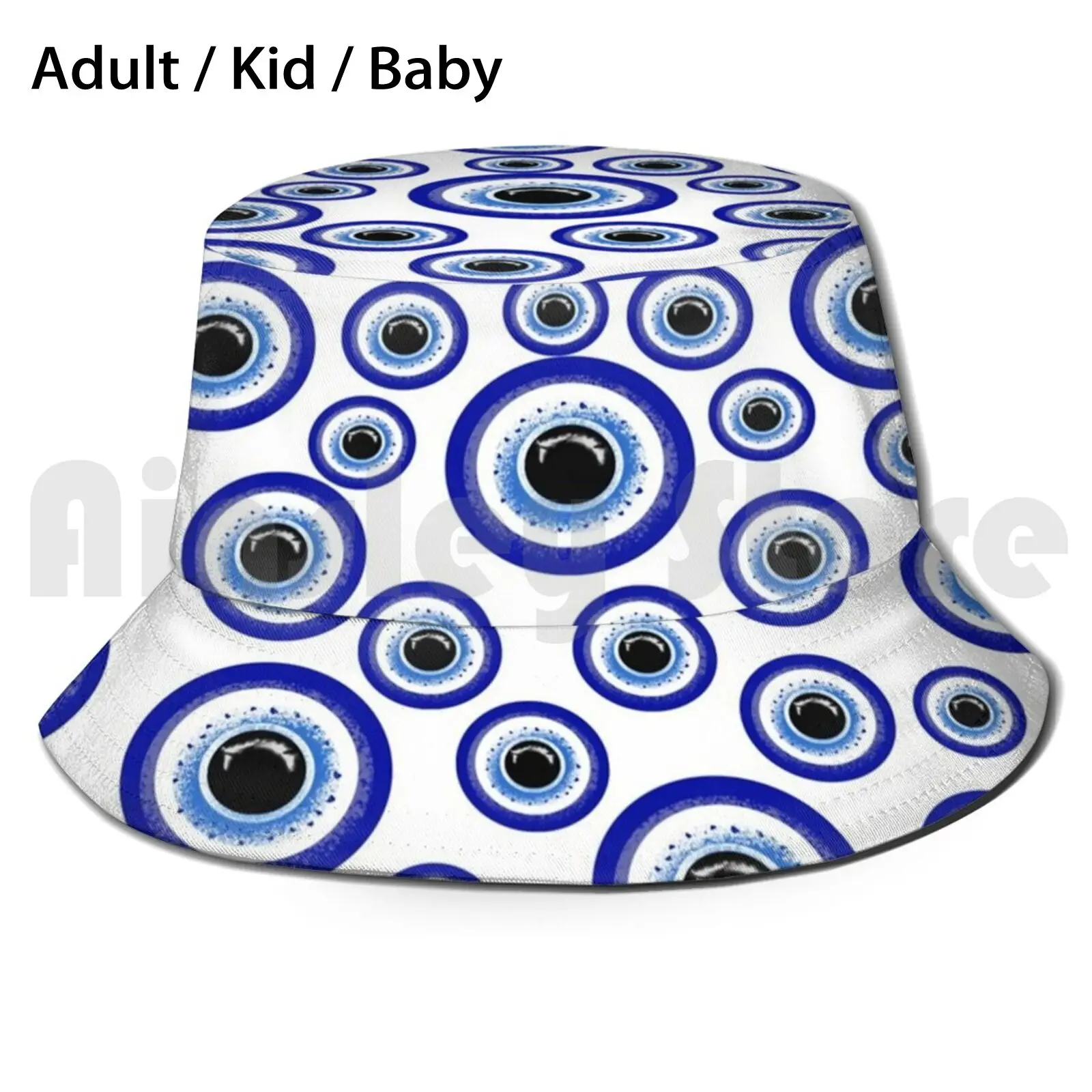 

Evil Eye Mati Scattered Sun Hat Foldable UV Protection Evil Eye Mati Mataki Superstition Greek Mati Greek