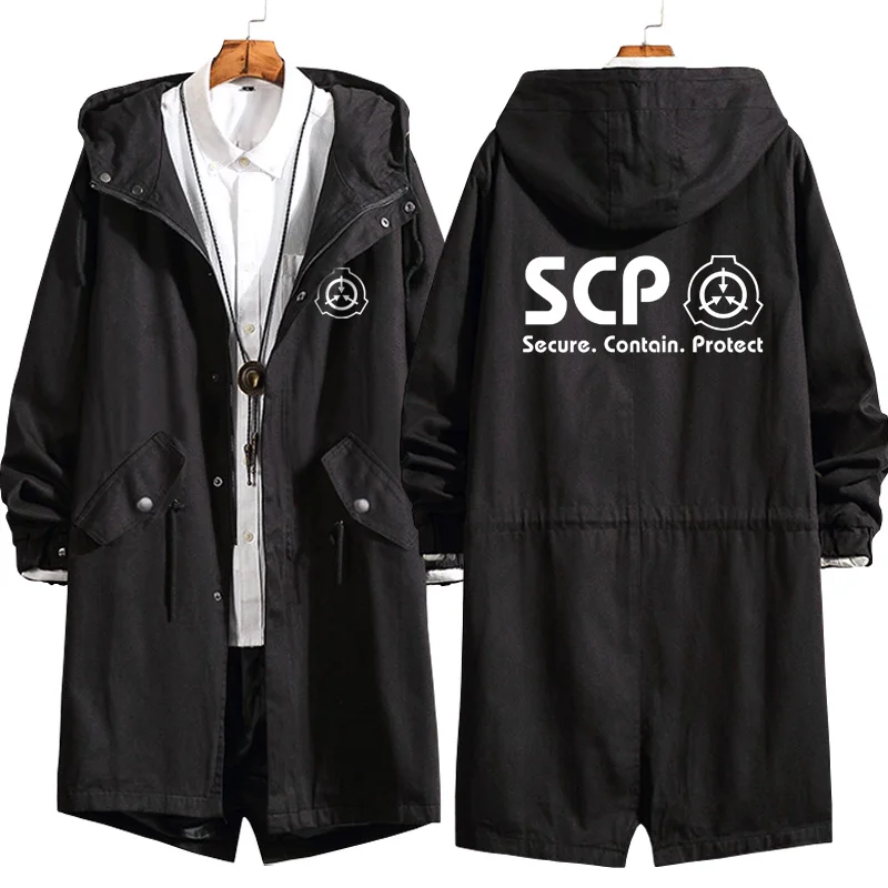Костюм для косплея SCP Secure Contain Protect женщин и мужчин худи с длинным рукавом пальто