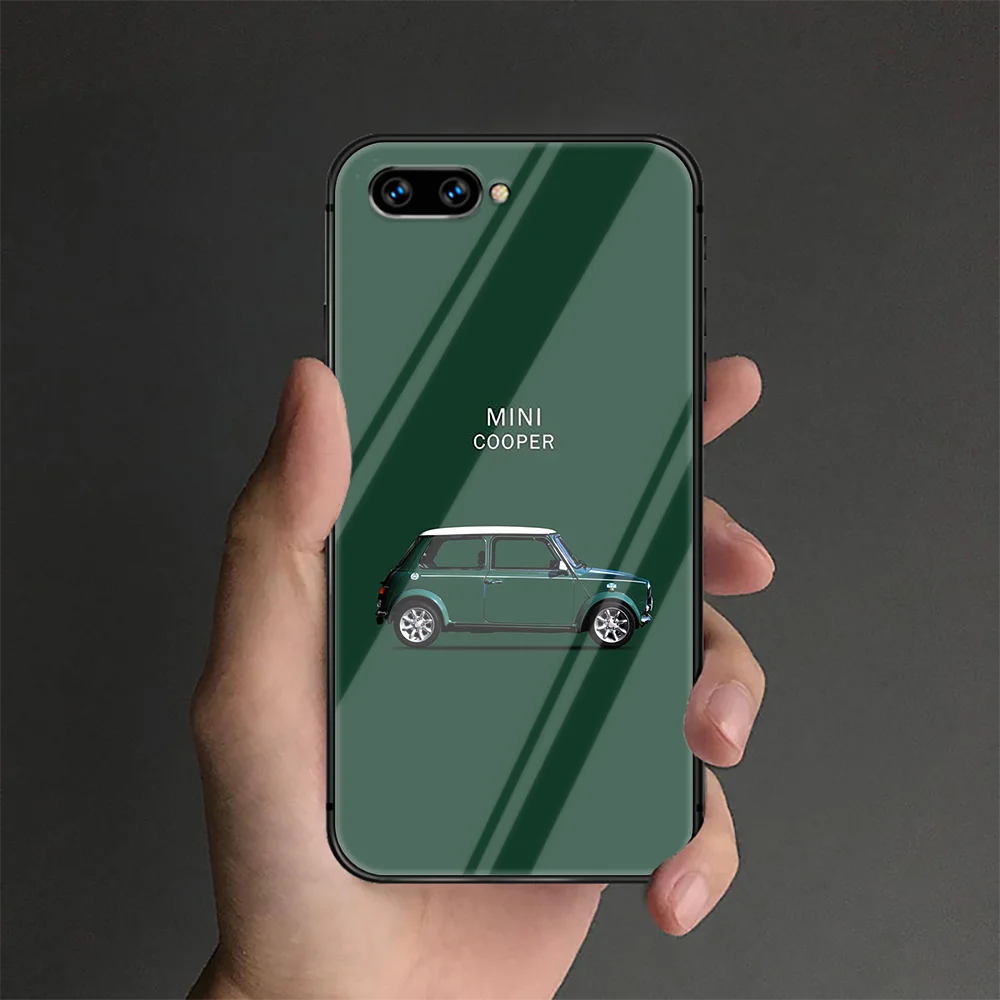 

Mini Cooper Phone Tempered Glass Case Cover For Huawei Honor 7 8 9 10 20 A X I Lite Shell Back Cover Tpu Prime Cell