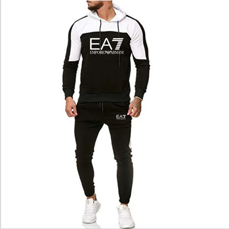 Мужской спортивный костюм из двух предметов повседневный свитшот с капюшоном и