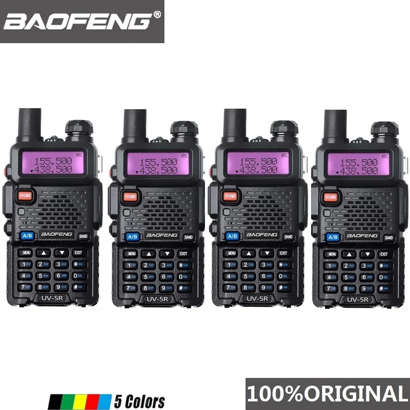 4 шт. Baofeng UV 5R иди и болтай Walkie Talkie “иди Dual Band Профессиональные 5 Вт УФ