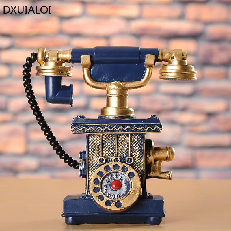 

DXUIALOI, европейская ретро творческая копилка из смолы для моделирования телефона, украшение, праздничный подарок, украшение для домашнего хр...