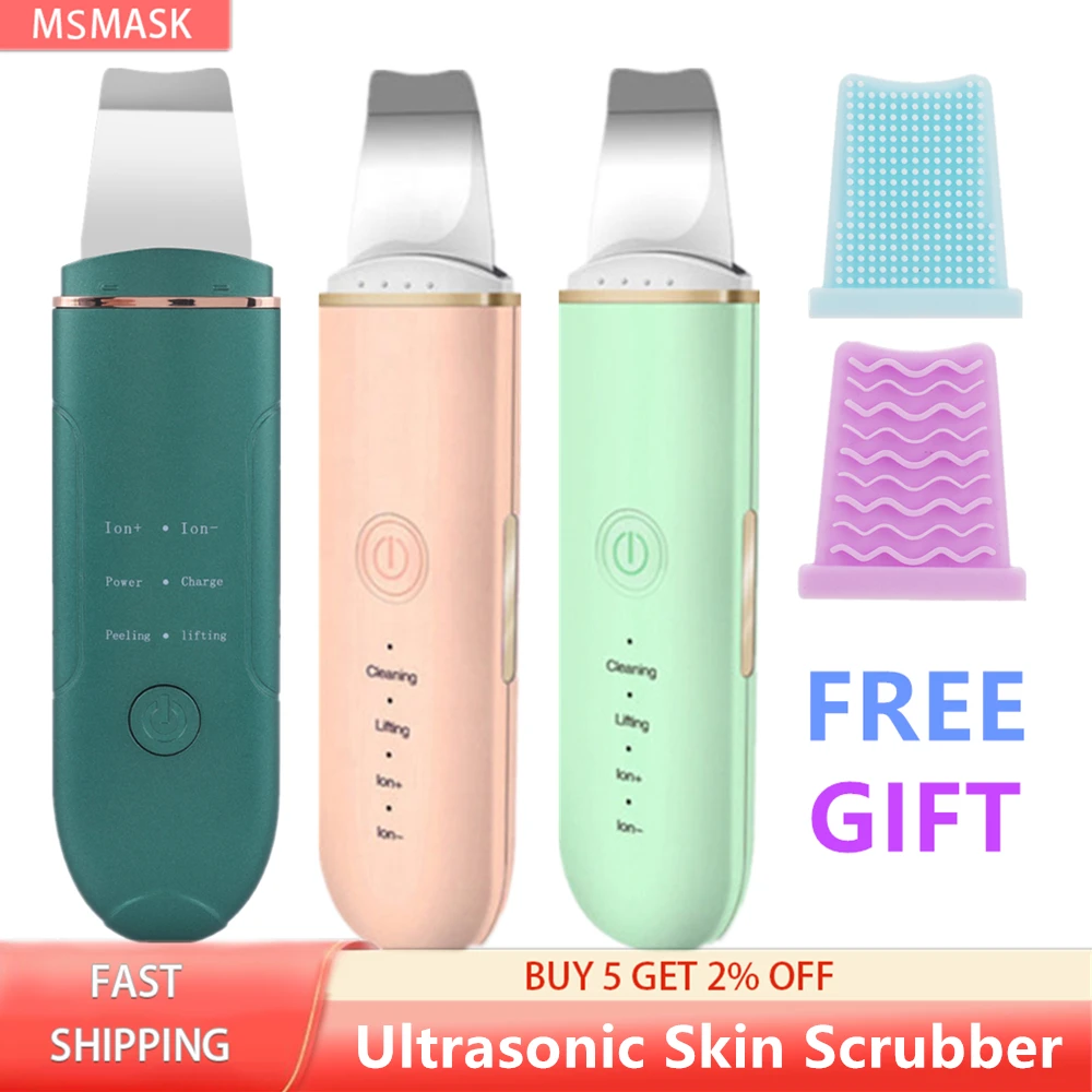 

MSMASK Ultrasonic Cleaning Skin Scrubber Vibration Massage Atomized Cleaning Skin Care Acne Blackheads Remover Cleaner Peeling