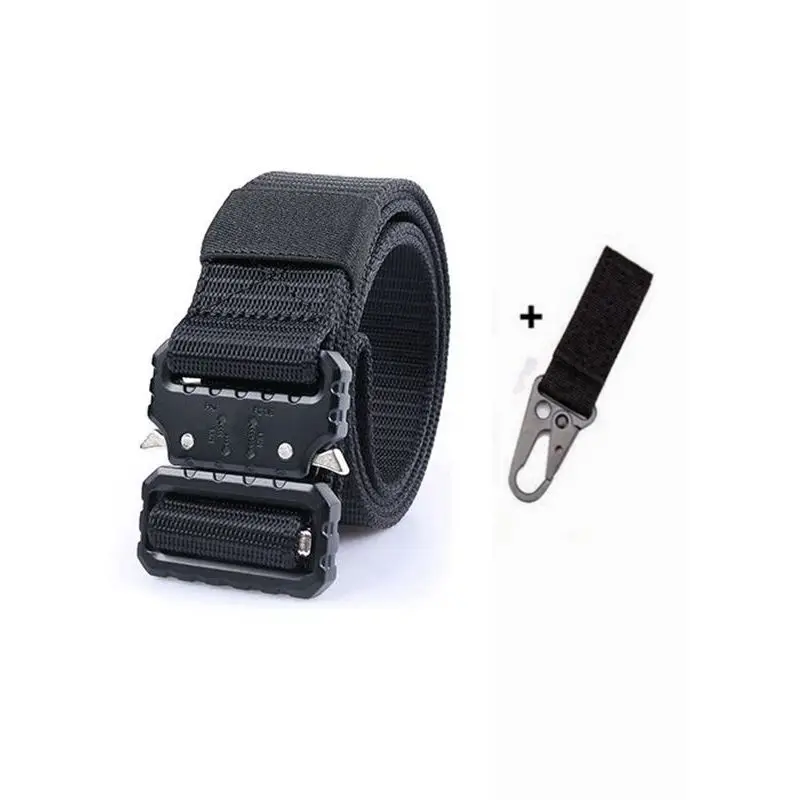 Tactical Belt Military Belt Army Combat Training Outdoor Hunting Adjustable High Quality Nylon Belt Security Accessories - Цвет: B belt and 1 hook a