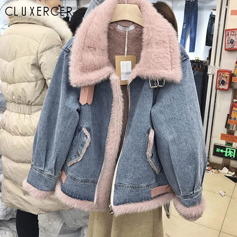 Зимняя джинсовая куртка 2019 женское утепленное плотное верхняя одежда с