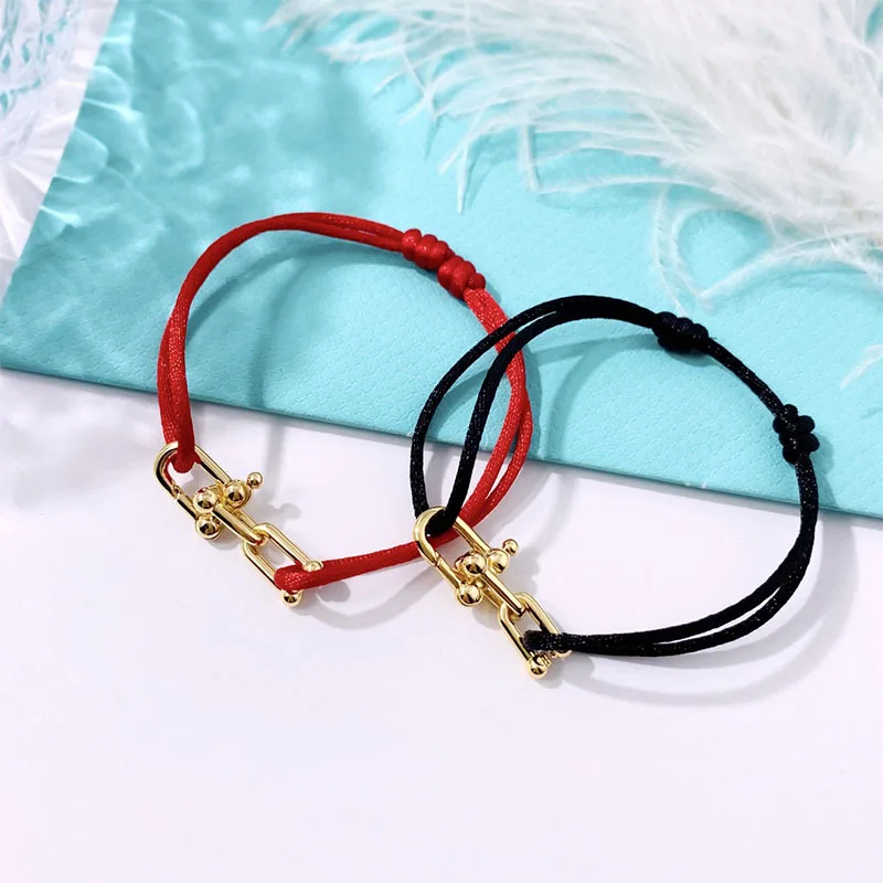 

Высококачественный Браслет из нержавеющей стали с U-образной цепью, стиль с замком, черный, фотоскользящий браслет, браслет