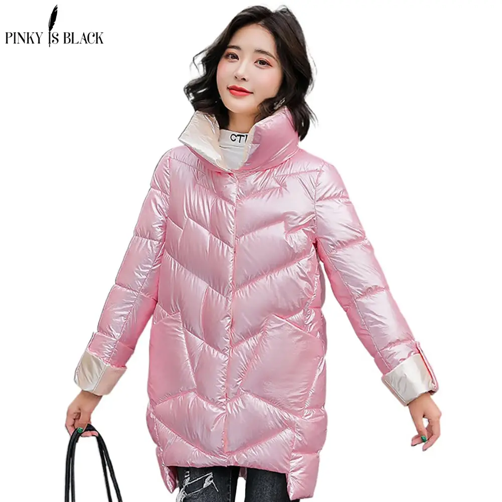 

PinkyIsBlack Short Hooded Fur Liner Parkas With Pockets Winter Jackets For Women 2021 New Casual Slim Winter Coat Women Outwear