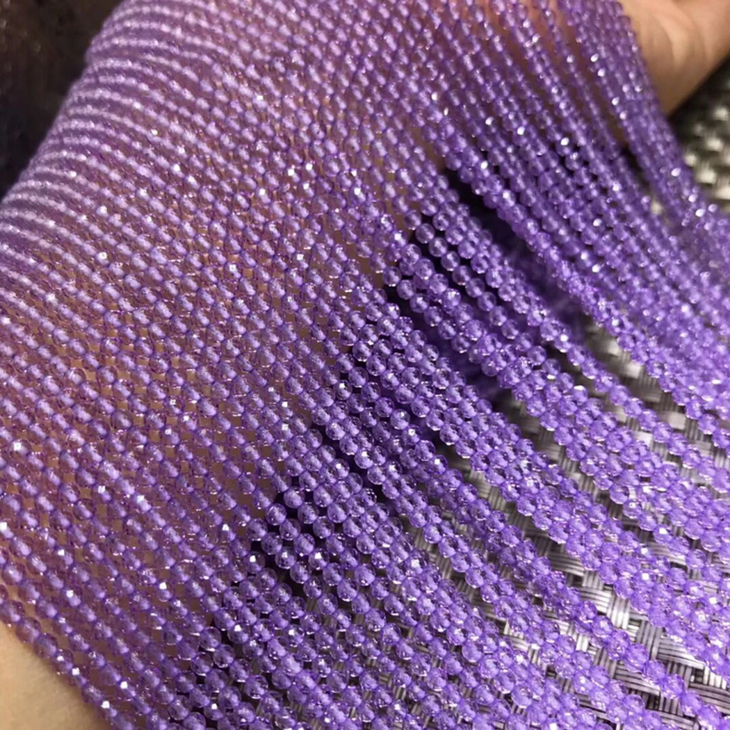 Лавандовый Аметист 2 мм 3 бусы с натуральными драгоценными камнями гранулы