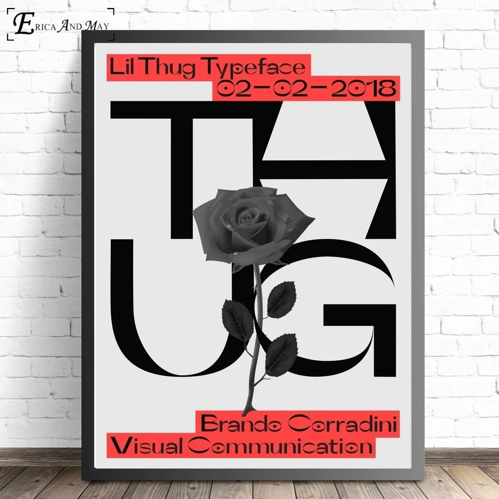Thug Lil Peep Typeface Logo Poster And Print Canvas Art Painting Wall Pictures For Living Room Decoration Home Decor No Frame | Дом и сад