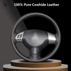 Чехол на руль автомобиля, черная кожаная накладка на руль для Mitsubishi Lancer EX10 Lancer X Outlander ASX Colt Pajero Sport