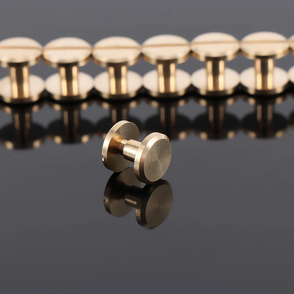 10 шт. Новые Твердые Латунные пуговицы с матовой плоской головкой гвоздики для