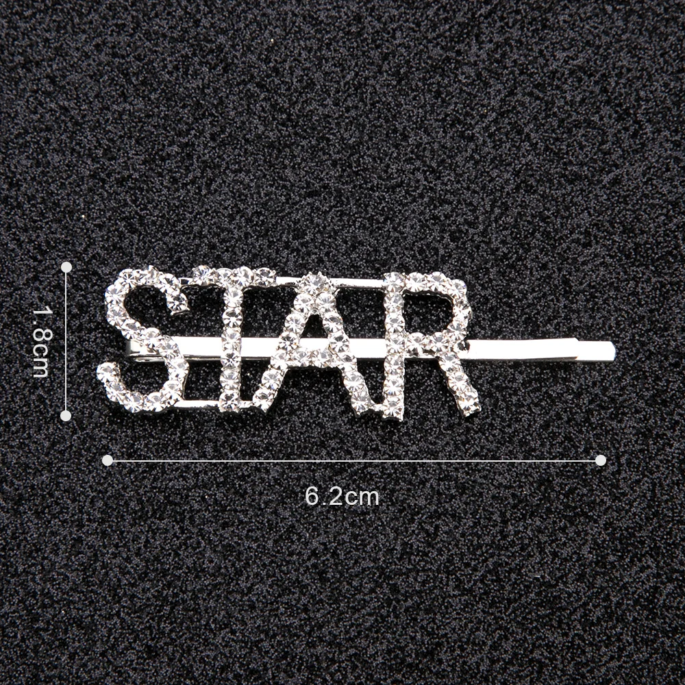 Блестящие заколки Стразы с надписью для женщин блестящие волос со стразами