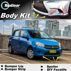 Дефлектор губ на бампер для Suzuki Celerio, юбка переднего спойлера ДЛЯ TopGear Friends to Car, настройка обзоракомплект кузоваполоса
