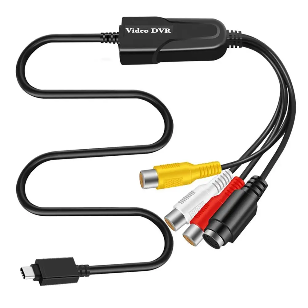 Usb Type C Audio Video Converter Capture Card Adapter Grabber S-video Cvbs To Digital Dvd for Xp Mac Os Windows 10/8/7