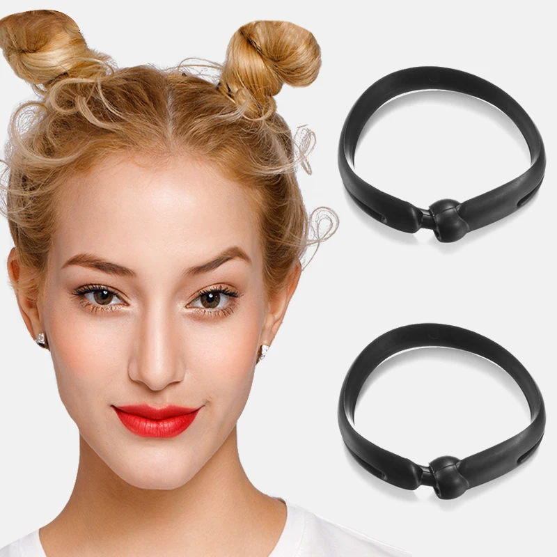 

2pcs New Magic Hair Quick Maker Hair Band Bud Round DIY Donut Hair Styling Tools Headband for Women Korean Hair Accessorie