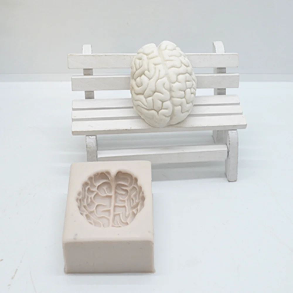 

3D Brain Fondant Resin Silicone Mold for DIY Pastry Cupcake Cake Dessert Plaster Lace Decoration Baking Tool Kitchen