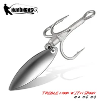 hunthouse treble fishing hook with spoon 4 6 8 for hard lure 3x strong 4pcslot hight carbon steel accessories