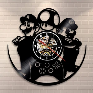 Настенные часы с виниловой пластиной, классические винтажные настенные украшения для видеоигр в стиле ретро, в стиле 80-х, подарок для мальчиков