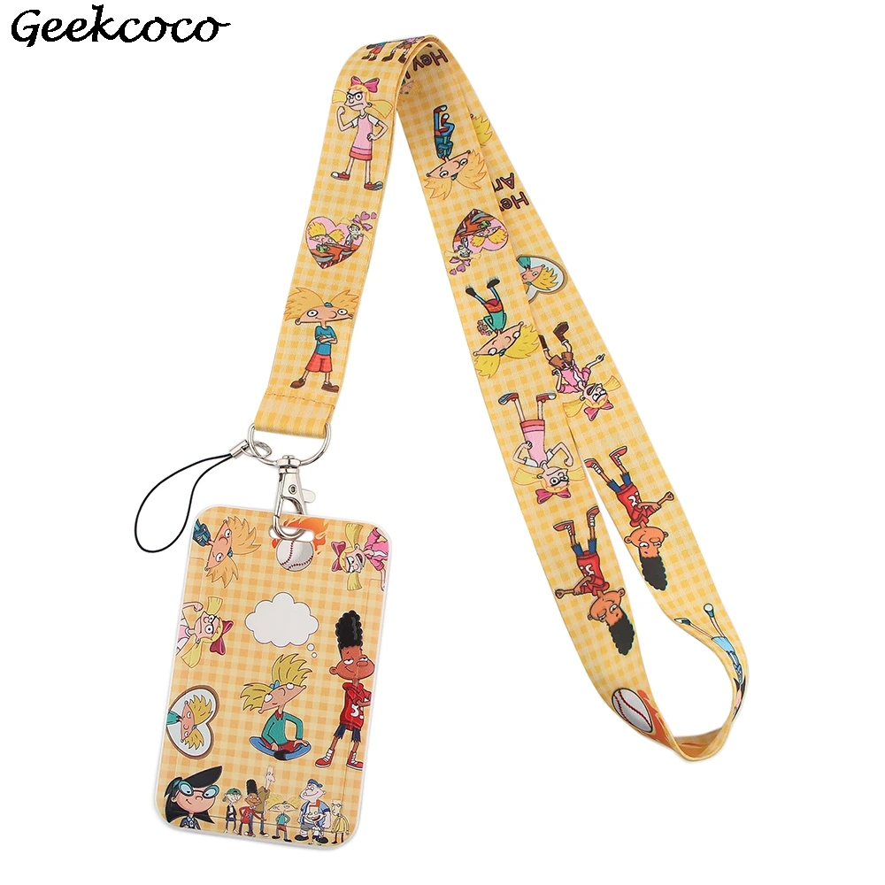 

20pcs/lot J2038 Cartoon Card Holders Case Phone Key Badge Camera USB Holders Neck Rope Lanyard with Keyring