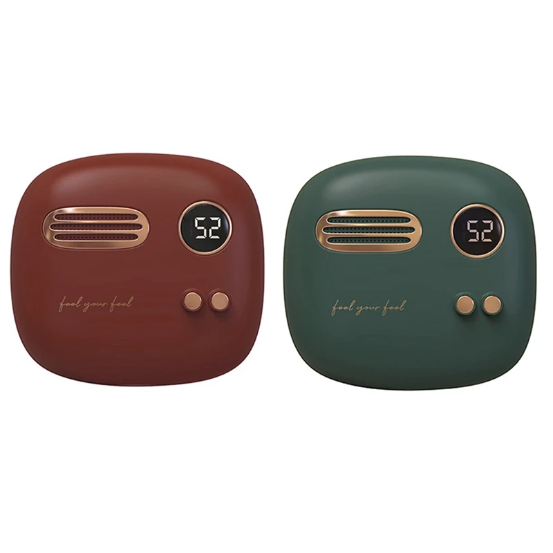 

2PCS Cute Charging Hand Warmer Mobile Power Portable Small Winter Portable Stove Hand Warmer, Red & Green